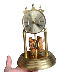 Vintage Junghans Quartz Clock Spinning Figures Mantle Shelf Germany PARTS ONLY